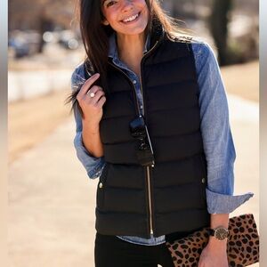 J. Crew Midnight Black Quilted Vest